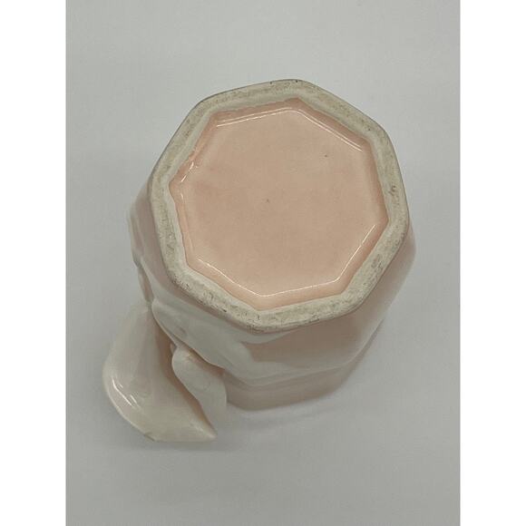 VINTAGE Light Pink Ceramic Vase with White Cala Lily Design - Picture 7 of 7